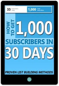 1000 Subscribers In 30 Days E-Book Cover